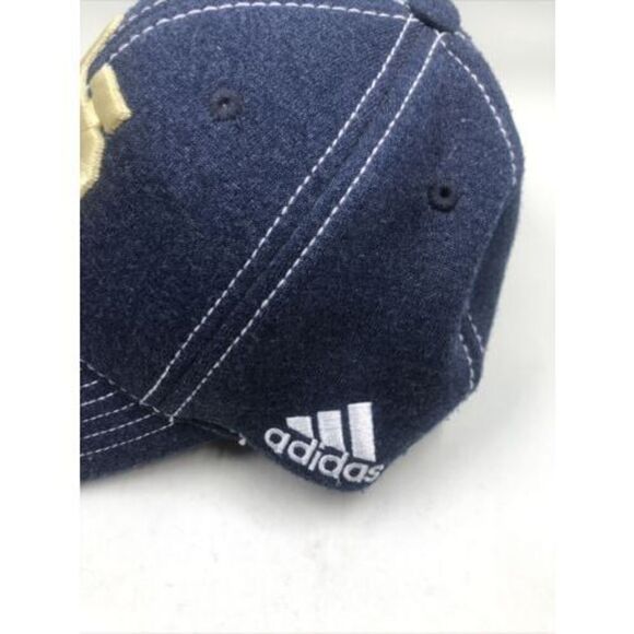 Notre Dame Irish Adidas Fitted S/M Hat Cap FITMAX 70 Navy Blue Gold - Picture 4 of 12